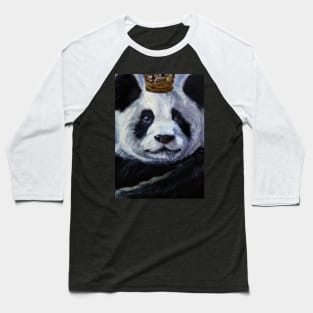 Panda with Crown Oil Painting Baseball T-Shirt